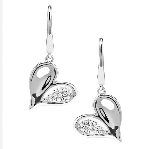 Judith Ripka Fine Jewelry Eros Diamond Heart Drop Earrings - Picture 10 of 10